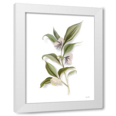 White Blossom Botanical White Modern Wood Framed Art Print by House Fenway