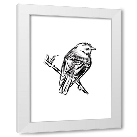 Songbird Sketch I White Modern Wood Framed Art Print by House Fenway
