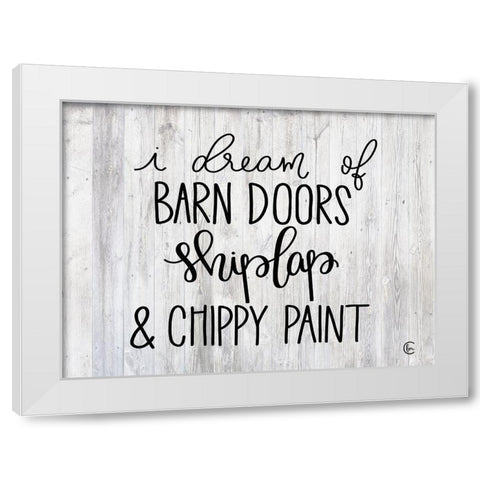 Farmhouse Dreams White Modern Wood Framed Art Print by Fearfully Made Creations
