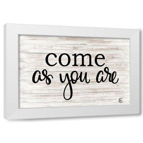 Come as You Are  White Modern Wood Framed Art Print by Fearfully Made Creations