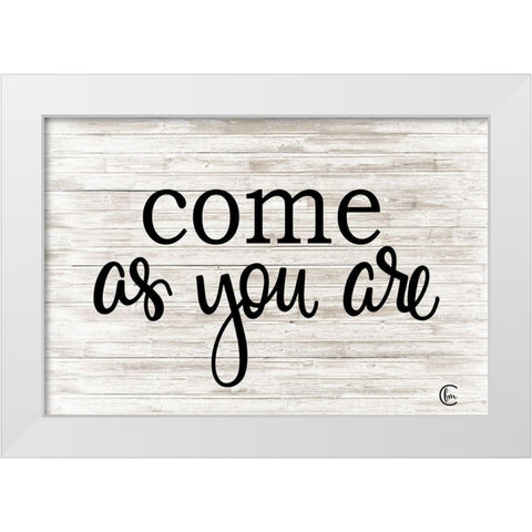 Come as You Are  White Modern Wood Framed Art Print by Fearfully Made Creations