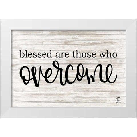 Overcome White Modern Wood Framed Art Print by Fearfully Made Creations