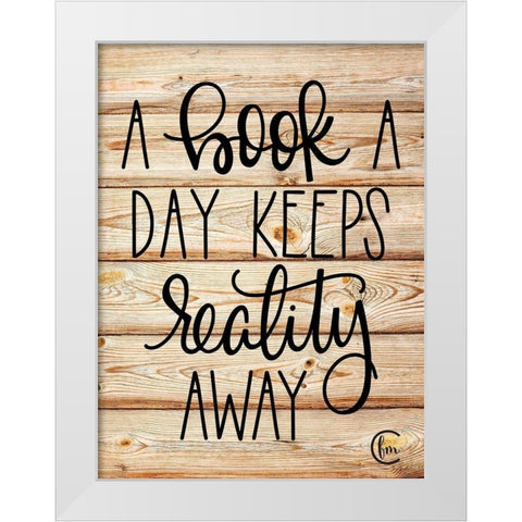 A Book a Day White Modern Wood Framed Art Print by Fearfully Made Creations