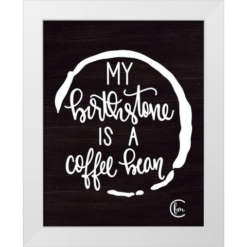 Coffee Bean White Modern Wood Framed Art Print by Fearfully Made Creations