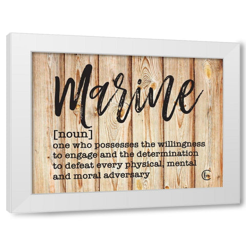 Marine White Modern Wood Framed Art Print by Fearfully Made Creations