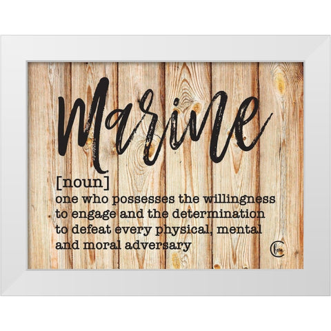 Marine White Modern Wood Framed Art Print by Fearfully Made Creations