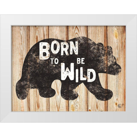 Born to Be Wild White Modern Wood Framed Art Print by Fearfully Made Creations