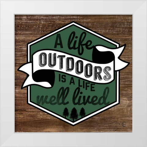 Outdoor Life White Modern Wood Framed Art Print by Fearfully Made Creations