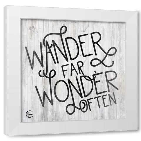 Wander White Modern Wood Framed Art Print by Fearfully Made Creations