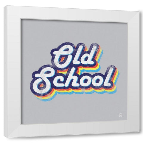 Old School Retro    White Modern Wood Framed Art Print by Fearfully Made Creations