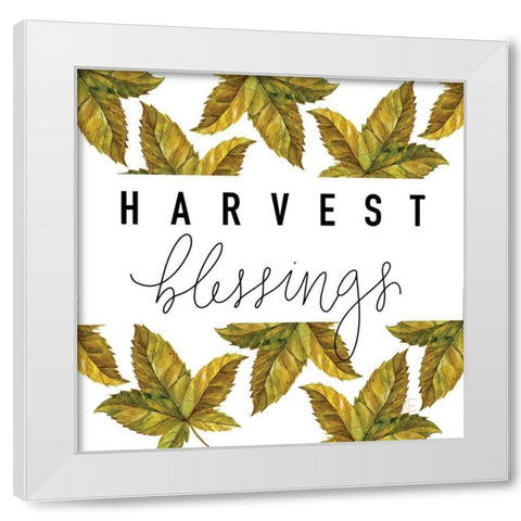 Harvest Blessings White Modern Wood Framed Art Print by Fearfully Made Creations