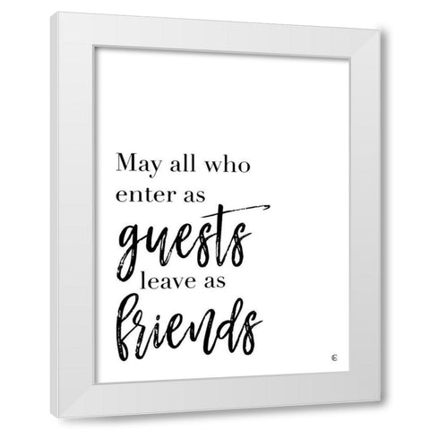 Guests and Friends White Modern Wood Framed Art Print by Fearfully Made Creations