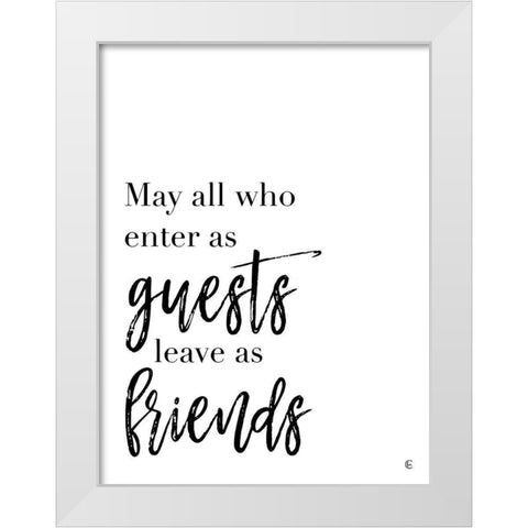 Guests and Friends White Modern Wood Framed Art Print by Fearfully Made Creations