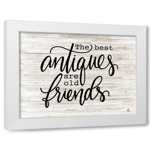 Antique Friends White Modern Wood Framed Art Print by Fearfully Made Creations