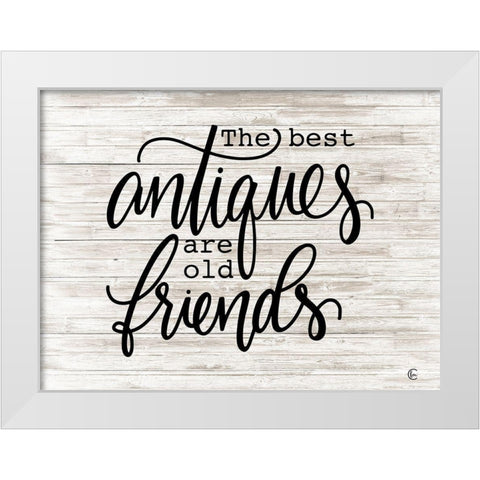 Antique Friends White Modern Wood Framed Art Print by Fearfully Made Creations