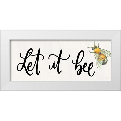 Let it Bee White Modern Wood Framed Art Print by Fearfully Made Creations