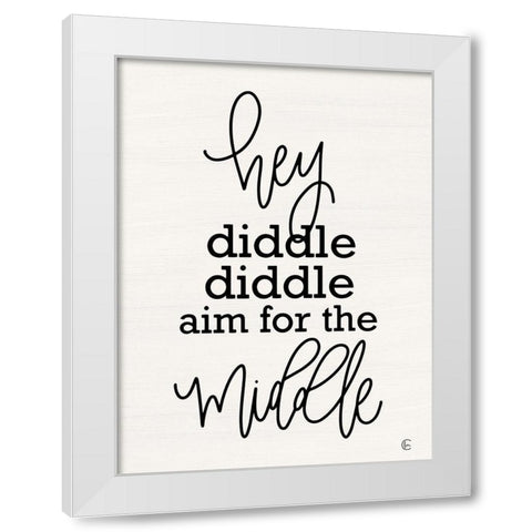 Aim for the Middle White Modern Wood Framed Art Print by Fearfully Made Creations