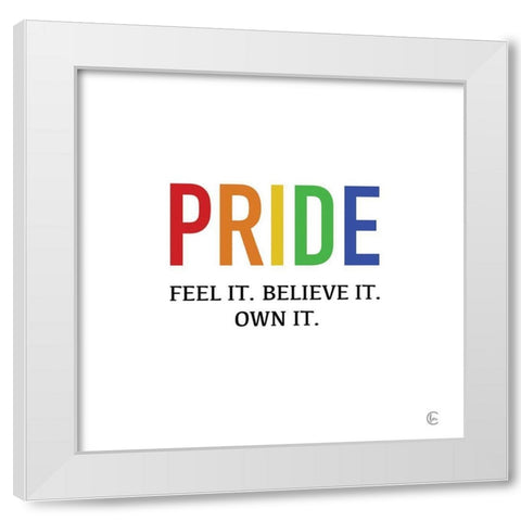 Pride White Modern Wood Framed Art Print by Fearfully Made Creations