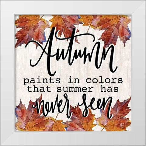 Autumn Paints in Colors White Modern Wood Framed Art Print by Fearfully Made Creations