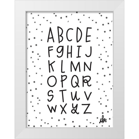 Alphabet White Modern Wood Framed Art Print by Barrett, Erin