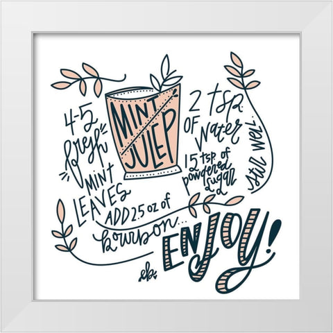 Mint Julep White Modern Wood Framed Art Print by Barrett, Erin