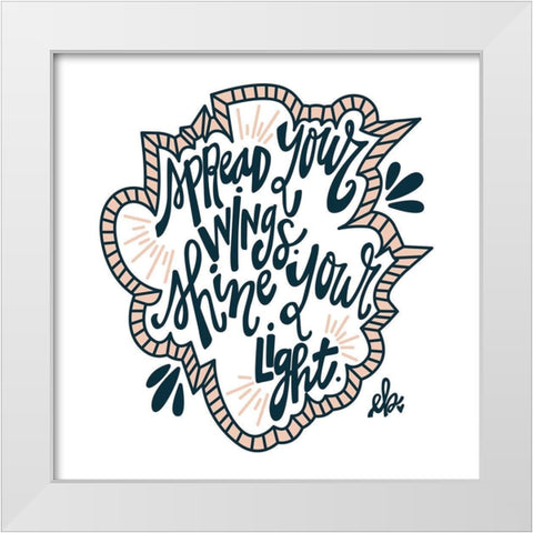 Spread Your Wings White Modern Wood Framed Art Print by Barrett, Erin