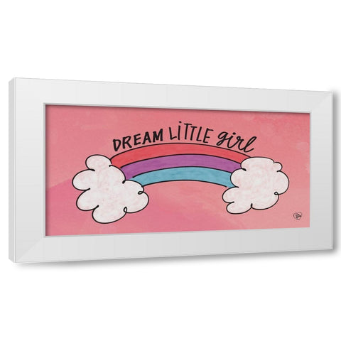 Dream Little Girl White Modern Wood Framed Art Print by Barrett, Erin