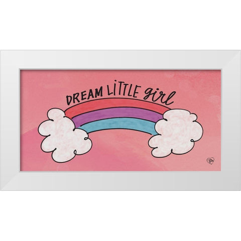 Dream Little Girl White Modern Wood Framed Art Print by Barrett, Erin