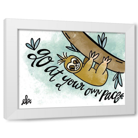 Go at Your Own Pace White Modern Wood Framed Art Print by Barrett, Erin