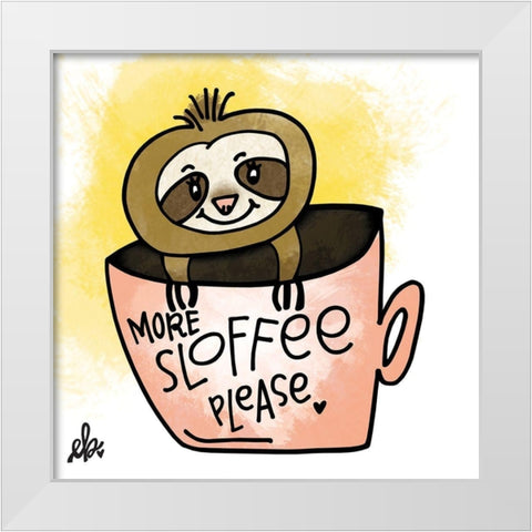 More Sloffee Please White Modern Wood Framed Art Print by Barrett, Erin