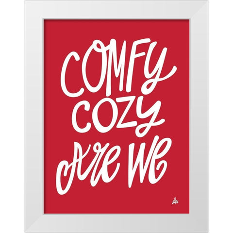 Comfy Cozy Are We    White Modern Wood Framed Art Print by Barrett, Erin