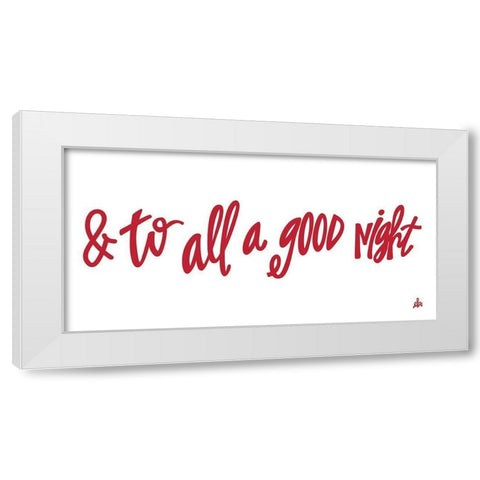 and to All a Good Night    White Modern Wood Framed Art Print by Barrett, Erin