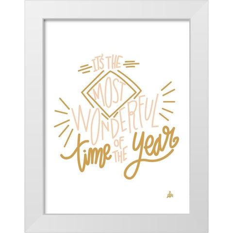 Its the Most Wonderful Time of the Year   White Modern Wood Framed Art Print by Barrett, Erin