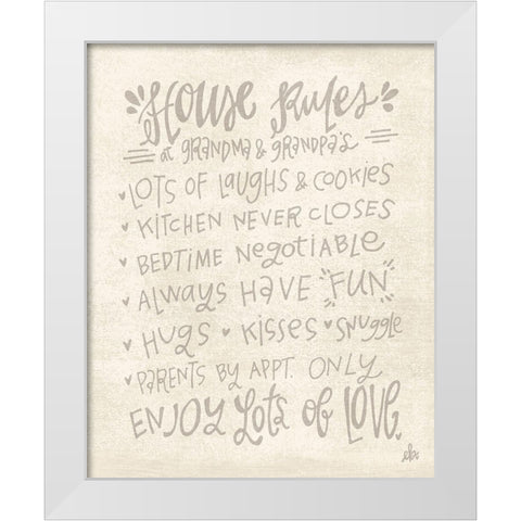 House Rules at Grandma and Grandpas White Modern Wood Framed Art Print by Barrett, Erin