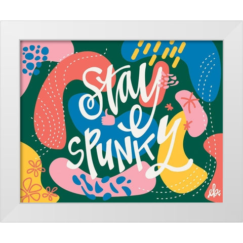 Stay Spunky White Modern Wood Framed Art Print by Barrett, Erin