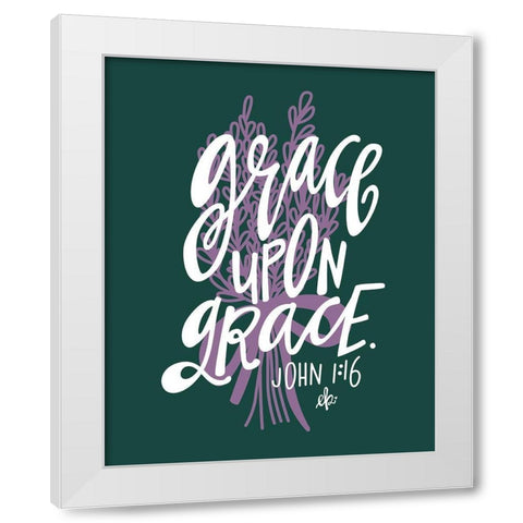Grace Upon Grace White Modern Wood Framed Art Print by Barrett, Erin