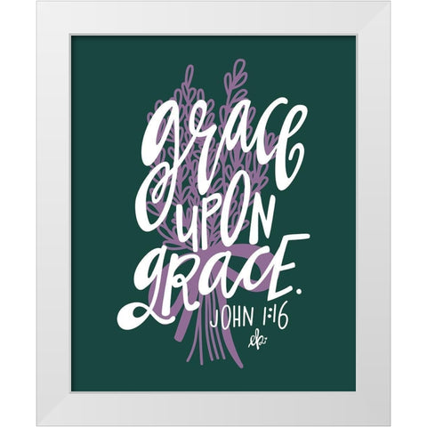 Grace Upon Grace White Modern Wood Framed Art Print by Barrett, Erin