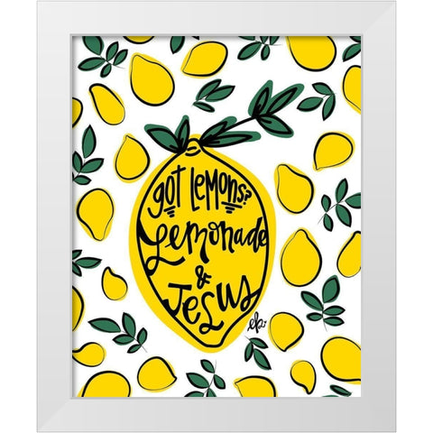 Lemonade and Jesus White Modern Wood Framed Art Print by Barrett, Erin