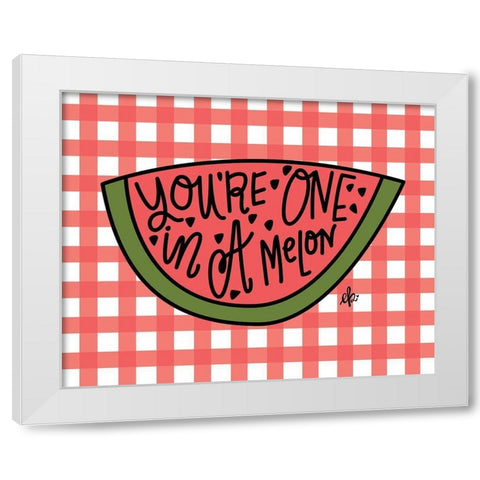 Youre One in a Melon White Modern Wood Framed Art Print by Barrett, Erin