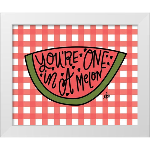 Youre One in a Melon White Modern Wood Framed Art Print by Barrett, Erin