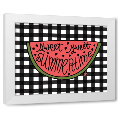 Sweet Summertime Watermelon White Modern Wood Framed Art Print by Barrett, Erin
