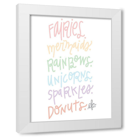 Sparkles and Donuts  White Modern Wood Framed Art Print by Barrett, Erin