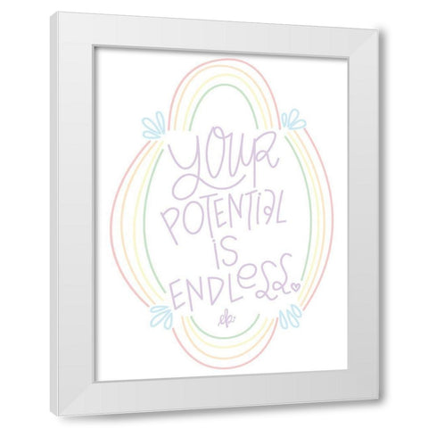 Your Potential is Endless  White Modern Wood Framed Art Print by Barrett, Erin