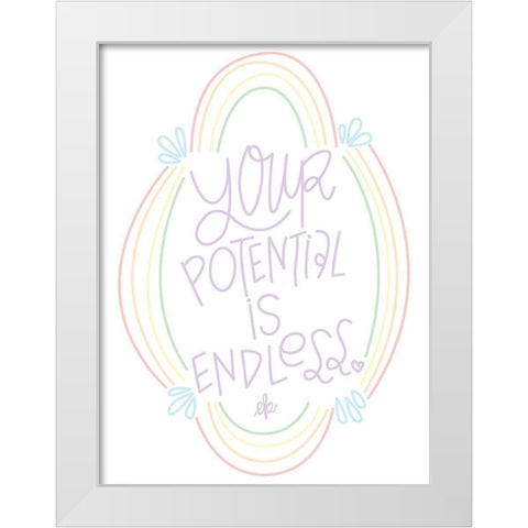 Your Potential is Endless  White Modern Wood Framed Art Print by Barrett, Erin