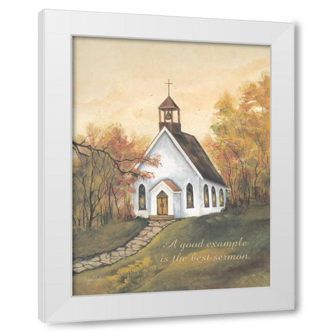 Autumn Church White Modern Wood Framed Art Print by Eads, Gail