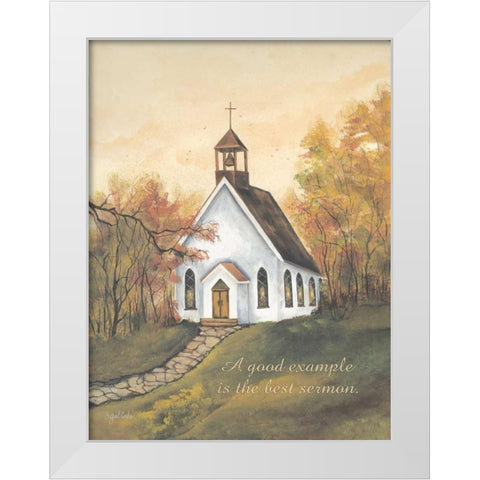 Autumn Church White Modern Wood Framed Art Print by Eads, Gail