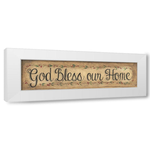 God Bless Our Home White Modern Wood Framed Art Print by Eads, Gail