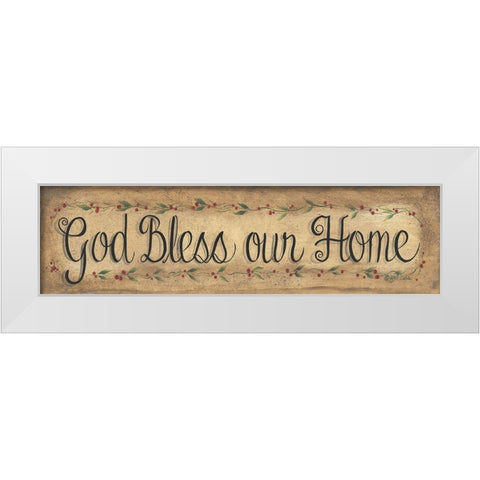 God Bless Our Home White Modern Wood Framed Art Print by Eads, Gail