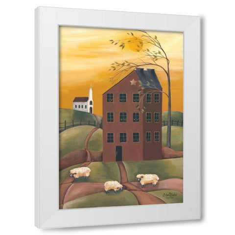 Sheep Farm White Modern Wood Framed Art Print by Eads, Gail