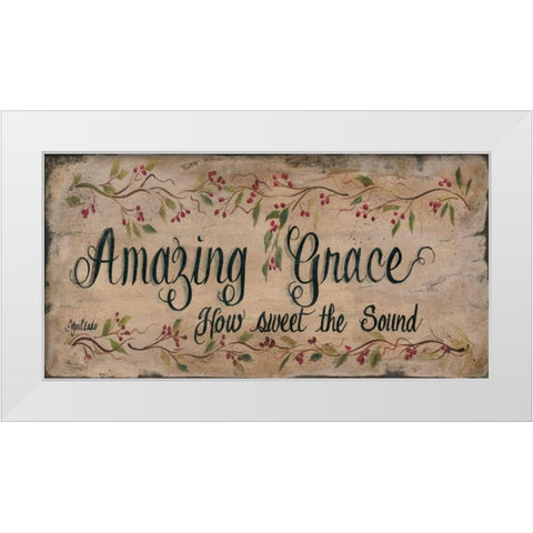 Amazing Grace White Modern Wood Framed Art Print by Eads, Gail